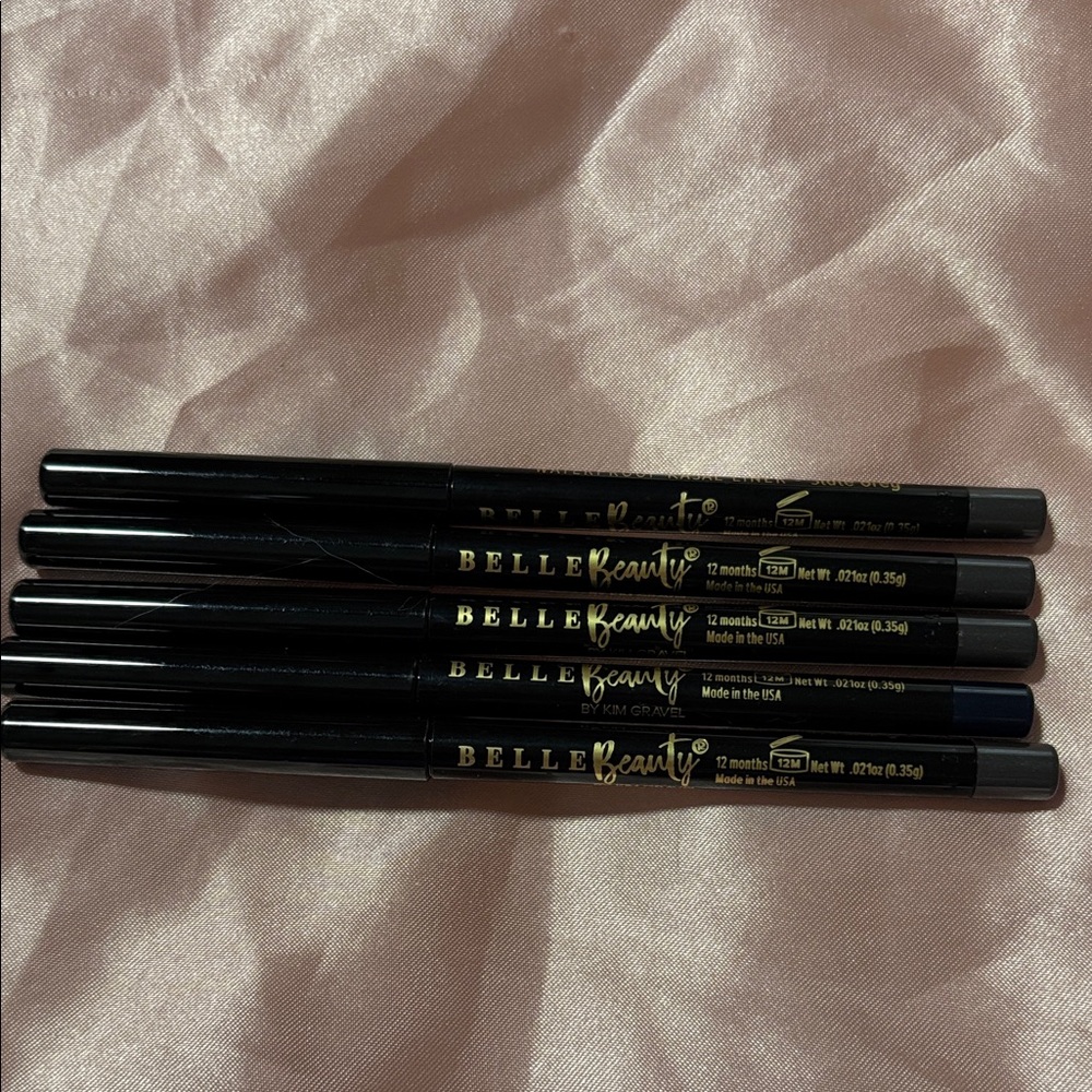 Belle Beauty Slate Gray Retractable Eyeliner Pencils - Set of 5